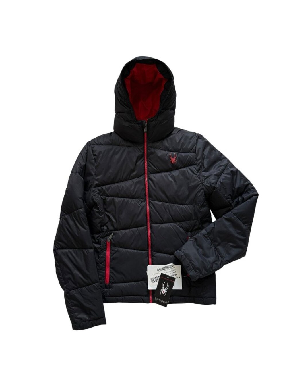 Spyder Nexus No Cuff Puffer Jacket Men's Size Small Black / Red Insulated NEW